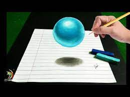 Use the blending stump again. Floating Sphere 3d Trick Art On Paper Step By Step With Subtitles Youtube Sphere 3d 3d Drawings Easy 3d Drawings Step By Step