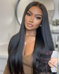 Amazon.com : FACMOOD Glueless Drawstring Wigs Human Hair Pre plucked Pre  Cut, 6x4 HD Lace Front Wear and Go Glueless Wig Straight with Drawstring  Straight for Women 200% Density 28 inch :