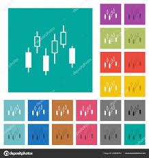 Candlestick Chart Square Flat Multi Colored Icons Stock
