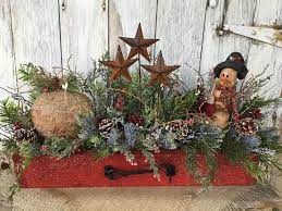 Snowman In Latch Box Christmas Decorations Rustic Christmas Floral Christmas Centerpieces