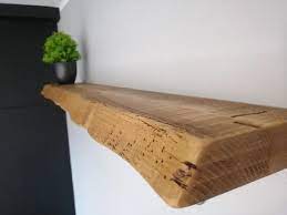 Rustic Live Edge Floating Shelf Wax Finish Metal Brackets Etsy Floating Shelves Live Edge Rustic Rustic Wood Floating Shelves