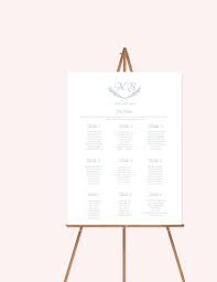 personalised elegant grey and white script wedding table plan seating chart