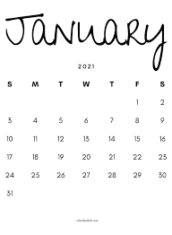 January 2021 Minimal Modern Calendar Design Template In 2020 Calendar Design Template Modern Calendar Design Modern Calendar