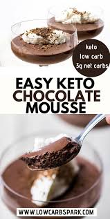 Low Carb Keto Chocolate Mousse Low Carb Spark Recipe In 2020 Keto Chocolate Mousse Low Calorie Chocolate Low Carb Chocolate