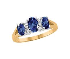 Ending today at 6:52pm pdt. 10k Yellow Gold Sapphire Diamond Ring Charm Diamond Centres