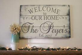Custom Wood Sign Welcome To Our Home Wood Sign Pallet Sign Etsy Custom Wood Signs Wood Family Sign Wood Signs For Home