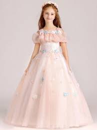 Sequined Bead Embroidery Mesh Applique Long Dress With Free Shipping Jollyhers Wedding Dresses For Girls Kids Fashion Dress Cute Little Girl Dresses