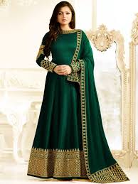 Buy Drashti Dhami Bottle Green Color Silk Party Wear Anarkali Kameez In Uk Usa And Canada Stylish Party Dresses Indian Gowns Clothes For Women