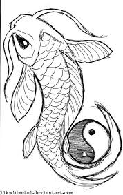 Nice Outline Yin Yang Koi Tattoo Design Tattooshunter Com Tatuagem De Peixe Desenho De Carpas Desenho De Palhaco