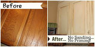 Use a roller to apply chalky finish paint to the cabinet doors. Painting Kitchen Cabinets Without Sanding Decorkeun