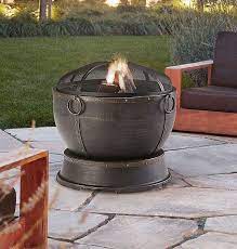 Ensure the fire pit and mesh cover have cooled before placing a cover over the fire pit. Outdoor Fire Pit Patio Fireplace Bronze Deep Bowl Firepit Wood Burning Heater Pleasanthearth Outdoor Fire Pit Patio Outdoor Fire Pit Fire Pit
