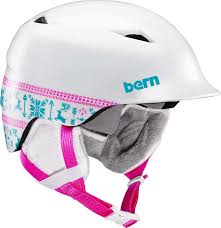 bern camino kids ski snowboard helmet s m satin white fair isle