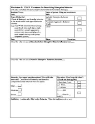 Disruptive Behavior Worksheets Fill Online Printable