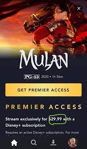 Sep 11, 2020 · premier access is a new initiative that lives within the disney plus streaming service. Disney Twitterissa Loyal Brave True Disney S Mulan Is Now Streaming Exclusively On Disneyplus With Premier Access For More Info Https T Co Qkccgg7t7i Https T Co Pylaxiviib