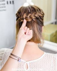 How to braid short hair into a ponytail: How To Do A Half Up French Braid Crown In 6 Easy Steps
