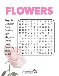 In penny dell word search, your computer becomes the pencil and the eraser. Flowers Word Search Puzzle Easy Format American Home Health S Blog