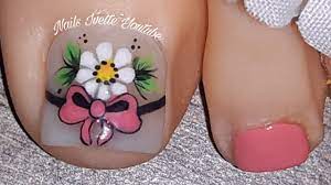 Todos estos diseños quiero probarlos en mis dedos. Modelo De Unas Para Los Pies Como Decorar Las Unas De Los Pies Decoracion De Unas Mono Con Flor Youtube