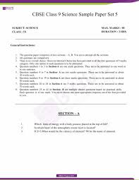 Cbse Sample Paper Class 9 Science Set 5 Download Pdf