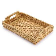 Coordinates with other pieces in our tava collection. Amazon Com Hipiwe Rattan Serving Tray With Handles Hand Woven Decorative Tray For Storage Breakfast Drinks Snack Rectangular Basket Organizer Tray For Coffee Table Home Decor Small Serving Trays