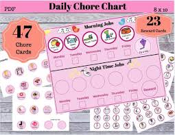 Daily Routine Chores Chart Digital Download Morning Routine Checklist Bedtime Checklist Night Time Routine