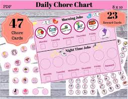 daily routine chores chart digital download morning routine checklist bedtime checklist night time routine