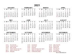 2021 calendar in printable format with: 2021 Year At A Glance Calendar With Australia Holidays Free Printable Templates