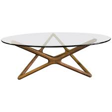 Danish Sculptural Teak And Round Glass Coffee Cocktail Table Modern Glass Coffee Table Scandinavian Coffee Table Round Wood Coffee Table
