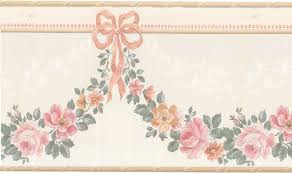Floral borders invitations, free printable invitation templates. Prepasted Wallpaper Border Floral Beige Pink Green Flowers In Garland Wall Border Retro Design 15 Ft X 5 25 In 4 57m X 13 34cm Walmart Canada