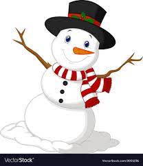 Vector Illustration Of Christmas Snowman Cartoon Wearing A Hat And Red Scarf Download A Free Preview Or High Quality Snowman Cartoon Snowman Christmas Snowman