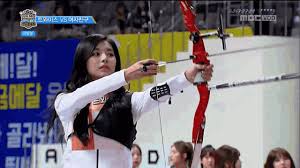 When lining up to take her shot during the archery. Tzuyu Archery Gif Tzuyu Archery Issac2016 Discover Share Gifs