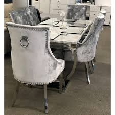 Signature shades 1.8m marble dining table & 6 chairs. Arianna 1 8m Grey Marble Dining Table With 6 Cheshire Knockerback Chairs Ashton Discount Bathrooms Tiles Bedrooms Furniture Fires Sofas