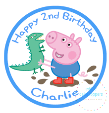 It is a very clean transparent background image and its resolution is 500x500 , please mark the image source when quoting it. George Pig Peppa Pig Personalised Edible Cake Topper