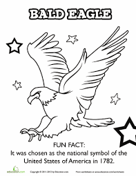 Get your child in a patriotic mood and color this majestic bald eagle, an endangered species and also america's national symbol. Printable American Symbol Coloring Pages