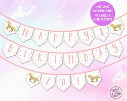 Check out our collection of happy birthday banner free printable pdf below. Unicorn Party Banner Editable Printable Unicorn Birthday Banner Pink And Gold Unicorn Happy Birthday Banner Pdf Instant Download By I Watch Them Grow Catch My Party