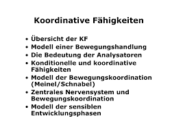 Koordinative fähigkeiten sind ein zusammenspiel von sinnesorganen, nervenbahnen, muskeln und gehirn. Koordinative Fahigkeiten