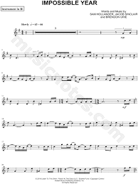 Panic At The Disco Girls Girls Boys Ukulele Chords Panic At The Disco Impossible Year Bb Instrument Sheet Music Trumpet Clarinet Soprano Saxophone Or Tenor Saxophone In G Major Download Print Clarinet Music Sheet Music Trumpet Sheet Music