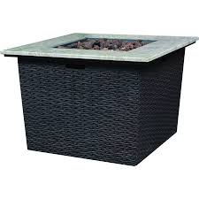 Shop Bond Somersville 34 65 In W 50 000 Btu Brown Wicker Look Composite Liquid Propane Gas Fire Table At Lowes Com Gas Fire Table Fire Table Wicker