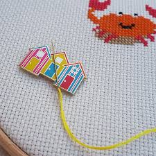 14 count, 30.30w x 29.75h cm 16 count, 26.51w x 26.03h… Beach Cross Stitch Kit Seas The Day Caterpillar Cross Stitch