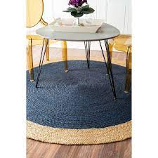 Get round area rugs in beautiful designs, and colors to perfectly compliment your interior style. Handwoven Navy Blue 6 Fy Round Area Rug For Dining Room Kitchen Area