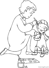 Color in this picture of cartoon and others with our library of online coloring pages. Mommy Does Caillous Makeup Coloring Page Coloringall