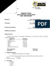 Taxe documente de reglementare sanitara. Memoriu Tehnic Sanitar Cozmin