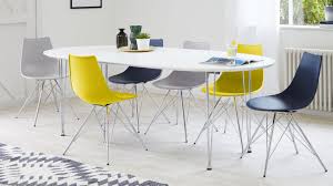 Has a few minor marks and scratches on the top surface but generally good condition. Oval Extending White Dining Table Seats Up To 10 People Danetti