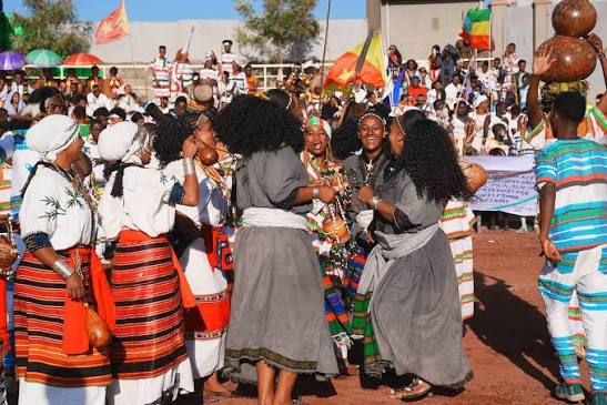 Participants pictured at the 20th Ethiopian Nations, Nationalities, and  Peoples' Day in Hossana, Central Ethiopia Region #Ethiopia  #nationalitiesday #EBC #ebcdotstream