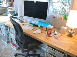 On monday, i shared how we built the base, making a riser for the filing cabinet and determining the overall today, we're talking about how we chose, and attached the countertop for the office desk. Diy Desk From A Countertop Mid Modern Mama