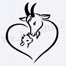 Black And White Goat Images Clip Art Windows Phone Decal Goat Decal Mama Goat With Baby Decal Etsy Goat Art Goats Baby Decals