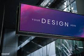 Download Premium Psd Of Rectangle Signage Mockup At An Airport 894819 Signage Design Mockup Free Mockup
