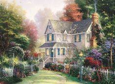 Сomplete stitch (full cross) and using two strands stitch count (w x h): 100 Thomas Kinkade Cross Stitch Ideas Thomas Kinkade Thomas Kinkade Paintings