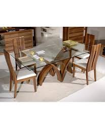 Need a little help putting the room together? Dream Furniture Teak Wood 6 Seater Luxury Rectangle Glass Top Dining Table Set Brown Modern Glass Dining Table Glass Top Dining Table Dining Table Chairs