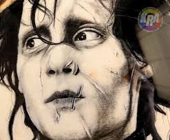 Edward Scissorhands. Drawn with charcoal pencils