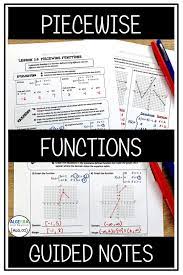 Piecewise Functions Guided Notes Teaching Algebra High School Math Maths Activities Middle School